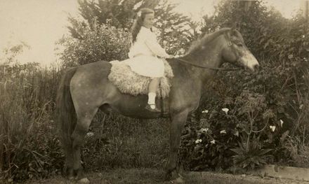 Girl on Pony, Christmas, 1910