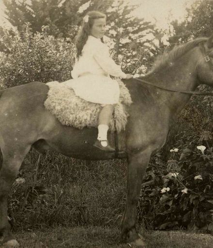 Girl on Pony, Christmas, 1910