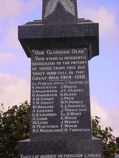 Edward Anderson LAURVIG Norsewood memorial