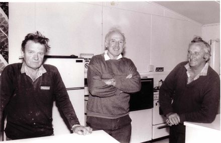 Three men in Darwick Street Hall?, 1980's-90's