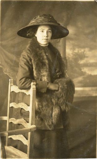 A lady in front of a back drop. (actor) c1914-18? - Resource cover image