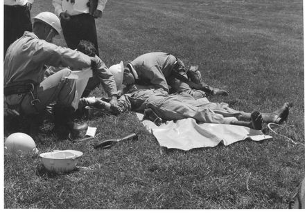 'Resuscitation' part of Linesman Competition, late 1970's