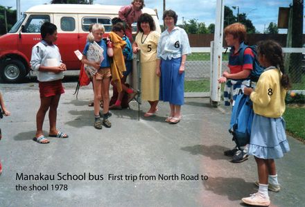 Manakau School 1st School Bus ist trip from North Road to school 1978