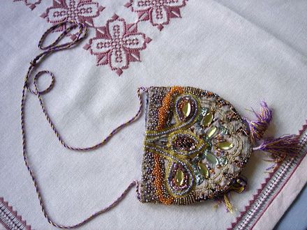 A beaded purse