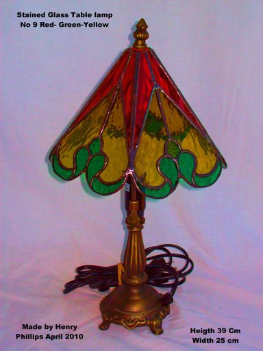 No 9 Red and Yellow Table lamp