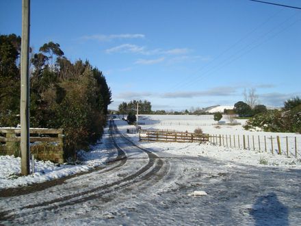 Waking up to snow looking up neighbours driveway - Resource cover image