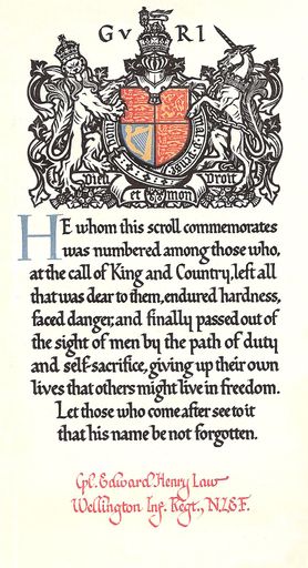 Edward Henry LAW scroll