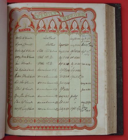 Family Record page 1