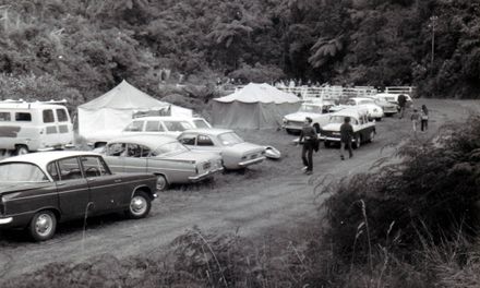 Canoeing / Kayaking event on river below Mangaore Powerhouse, c.1973