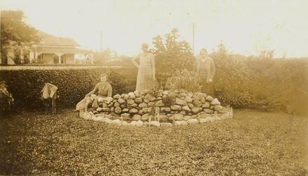 Mum, Madge and Mrs Plaster at home in the garden. - Resource cover image