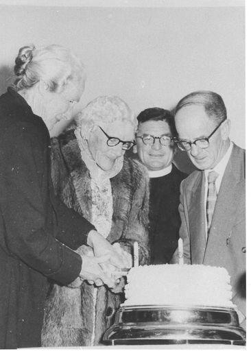 The slicing of 60th Jubilee Cake
