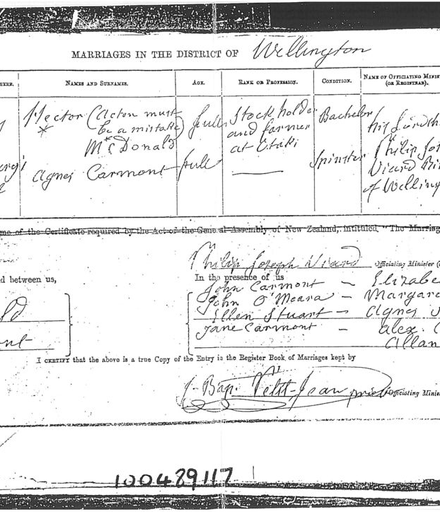 Agnes McDonald's Marriage Certificate Part 2