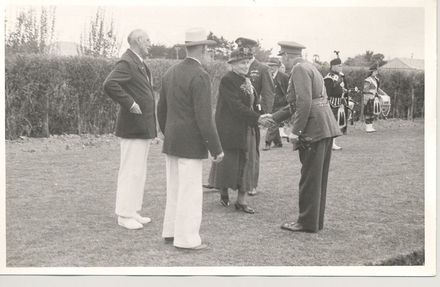 Governor General Sir Bernard Freyburg shaking hands with Mrs Lett - Resource cover image