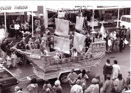 Pirate Ship Float in Foxton Spring Flin Parade, 1980's-90's