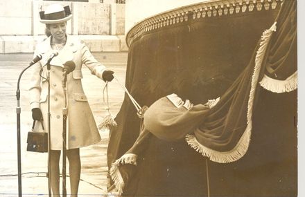 Princess Anne performing an unveiling/opening, England, 1969