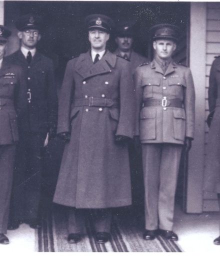 Governor-General with Dr. Thompson & others at Air Training Wing, Kimberley, 1940's