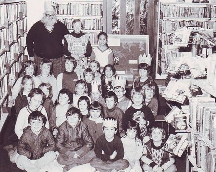 Children at "Storytime", party theme, Shannon Public Library, mid 1980's