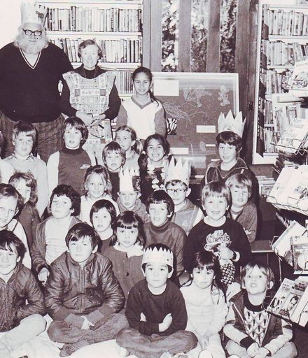 Children at "Storytime", party theme, Shannon Public Library, mid 1980's
