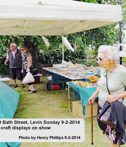 HJP 0408    Art in the Park, 119 Bath Street, Levin Sunday 9-2-2014   One of the Art and craft displays on show