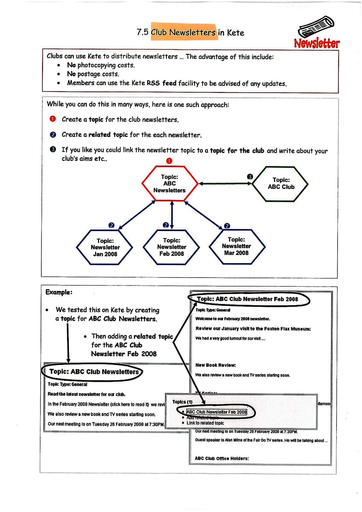 7.5 Club Newsletters in Kete