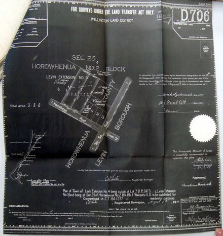 Levin subdivision plan corner of Horowhenua and Tiro Tiro Roads