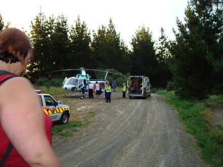 Megan in the helicopter