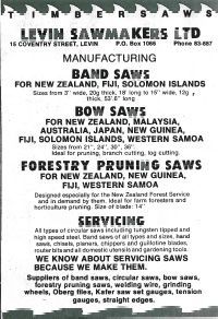 Levin Sawmakers Ltd ad