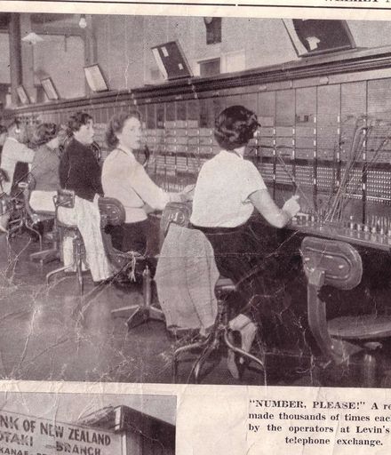 Inside the Levin Telephone Exchange, 1960