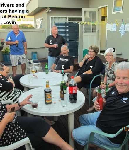 IMG_2071 The drivers and partners having a break at Benton Motel