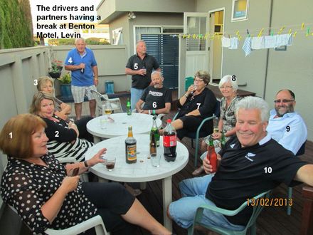 IMG_2071 The drivers and partners having a break at Benton Motel