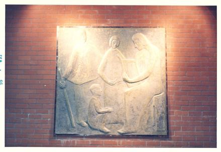 Bronze 'mural', exterior Levin Public Library, 1966