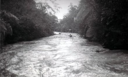 Canoeing / Kayaking event on river below Mangaore Powerhouse, c.1973