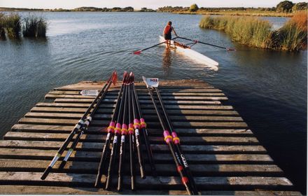 Rowing on Lake Horowhenua
