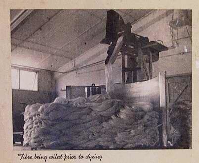 N Z Woolpack and Textiles "Fibre bewing coiled..."