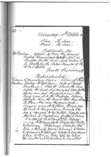 Otaki Maori Land Court Minutebook  - 12 October 1881.