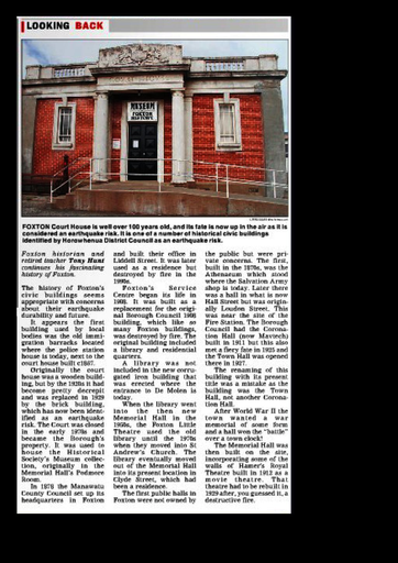 Foxton Court House - Resource cover image