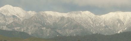 snow behind town 2008