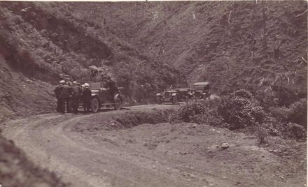 Group of people on road, Mangahao, 1925