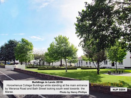 Horowhenua College Buildings while standing at the main entrance by Weraroa Road and Bath Street - Resource cover image