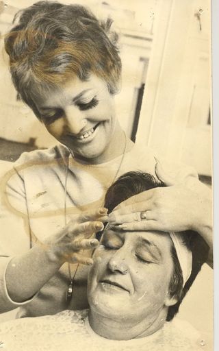 Levin Red Cross, beauty care demo., 1969