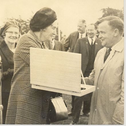 Presentation to one of the race winners, Levin Racing Club