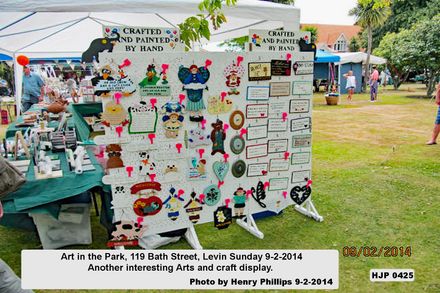 HJP 0425  Art in the Park, 119 Bath Street, Levin Sunday 9-2-2014  Another  interesting Arts and craft display. - Resource cover image