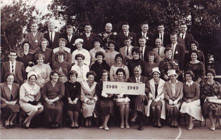 Pupils of 1940-49 at Shannon School 75th Jubilee (outdoor), 1964