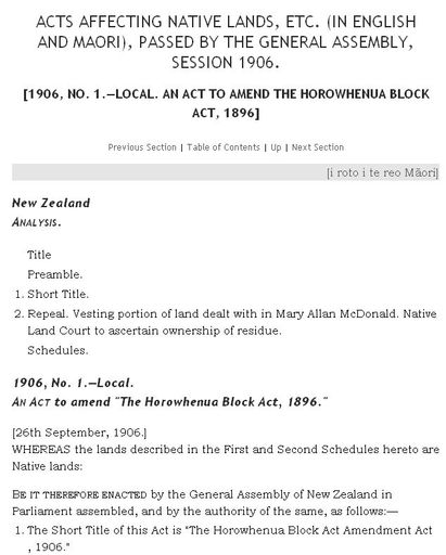 An Act to amend The Horowhenua Block Act, 1896 (1)