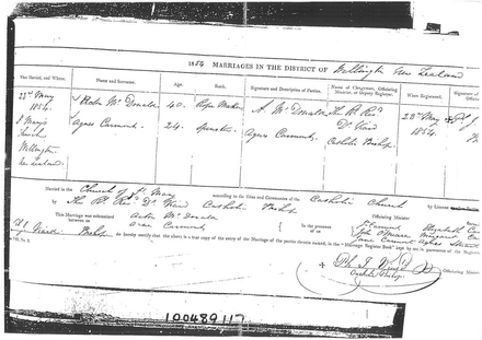 Agnes McDonald's Marriage Certificate Part 1