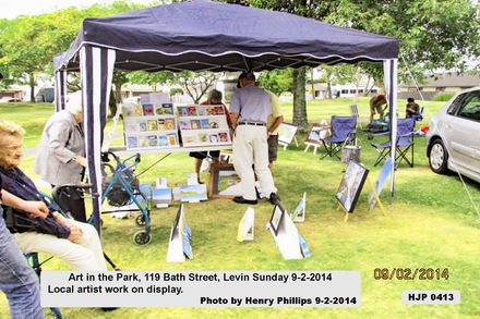 0032 HJP 0413 Art in the Park, 119 Bath Street, Levin Sunday 9-2-2014 Local artist work on display