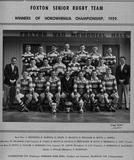 Foxton Senior Rugby Team 1959