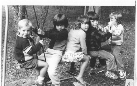 Children on swing in picnic area at Summerland