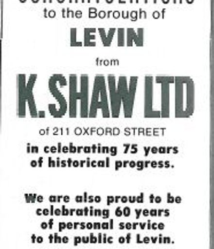 K Shaw Ltd ad