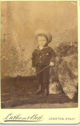 Mr James E. Dean, portrait at age 3 years, 1890